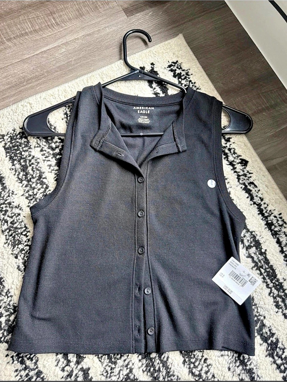 American Eagle Small/PICH Sleeveless Tank Top in Black Size Small NWT